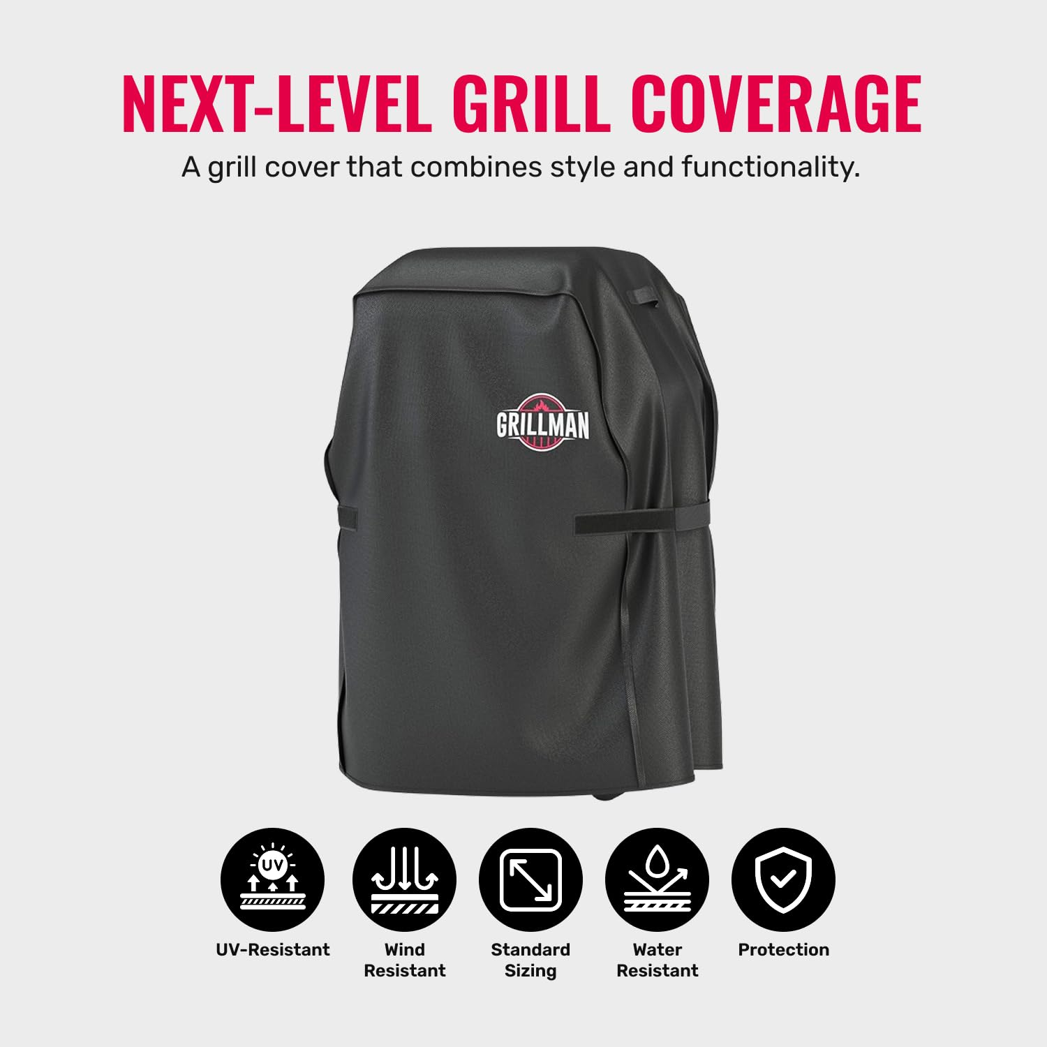 Grillman BBQ grill cover displayed in packaging