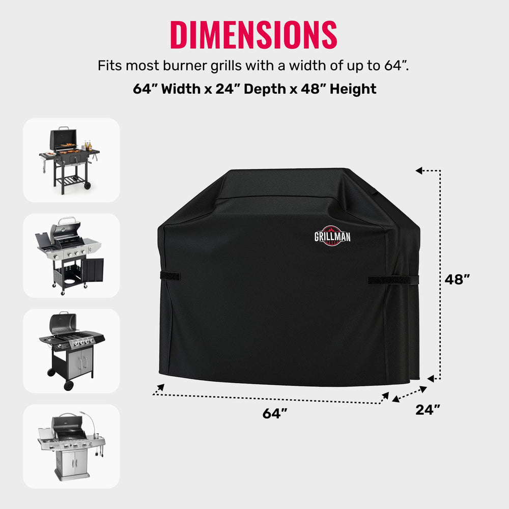 Grillman BBQ Grill Cover on a grill, demonstrating fit