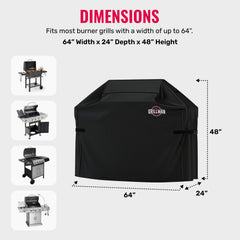 Grillman BBQ Grill Cover on a grill, demonstrating fit