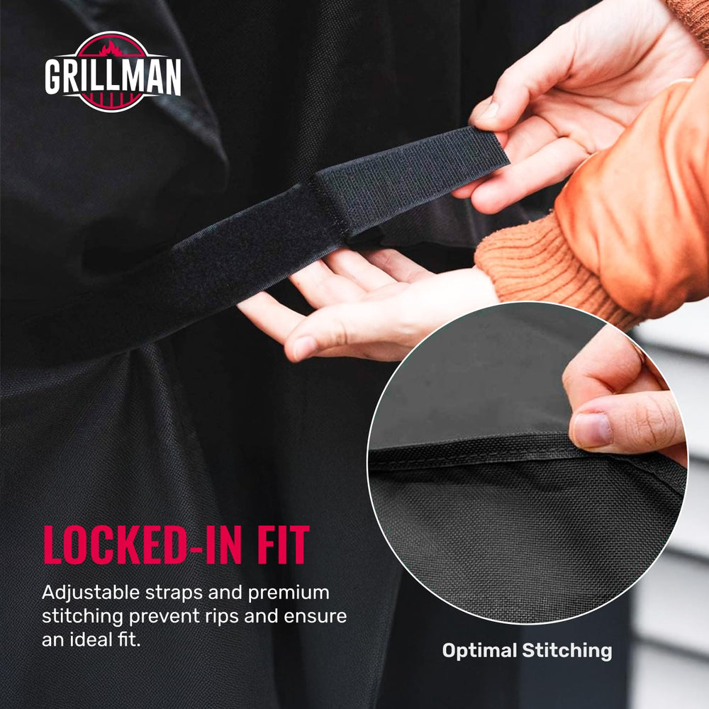 Grillman BBQ Grill Cover showing waterproof feature