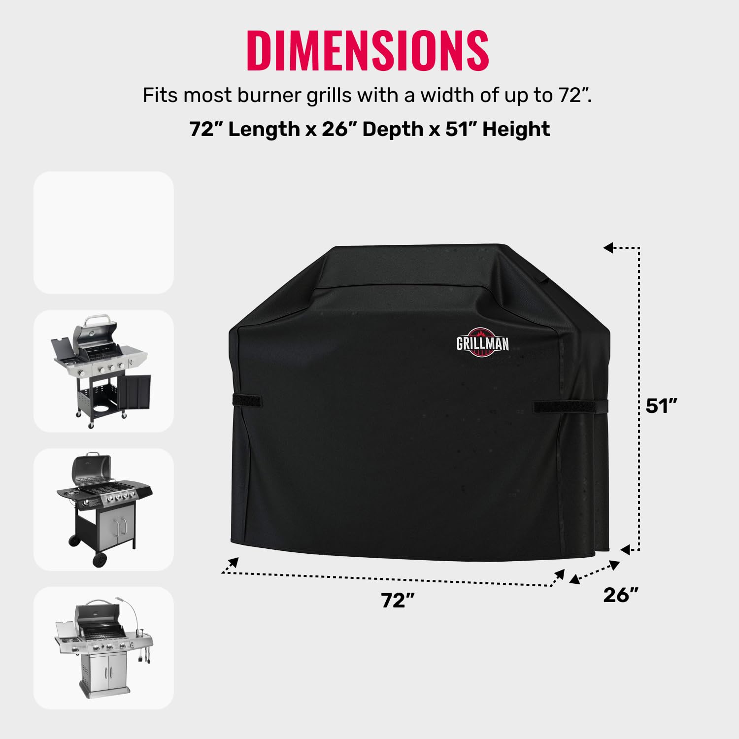 Grillman grill cover 72 Inch on an outdoor grill