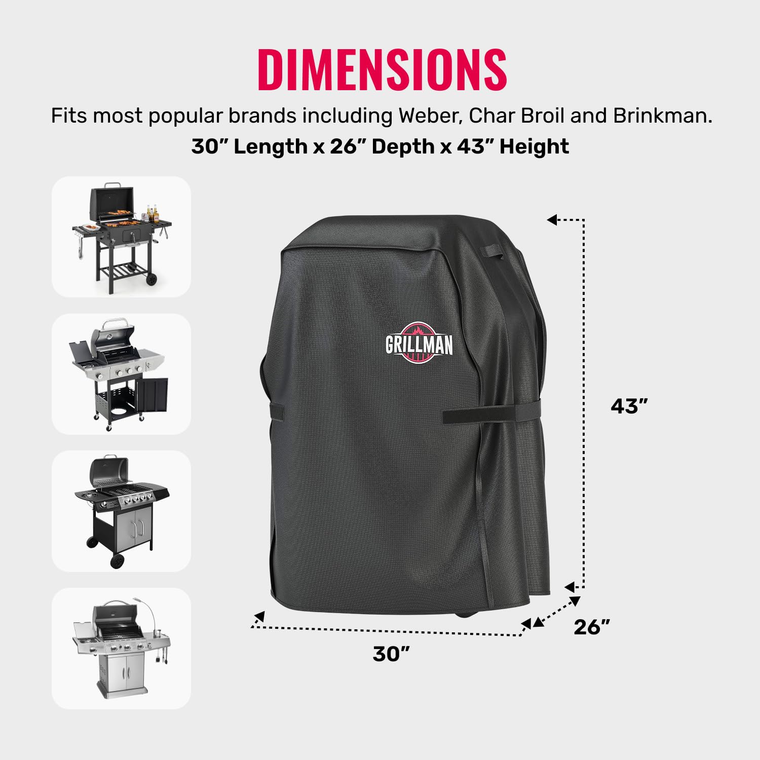 Grillman grill cover on a charcoal grill outdoors