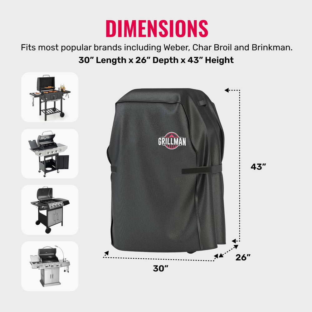 Grillman grill cover on a charcoal grill outdoors
