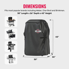 Grillman grill cover on a charcoal grill outdoors
