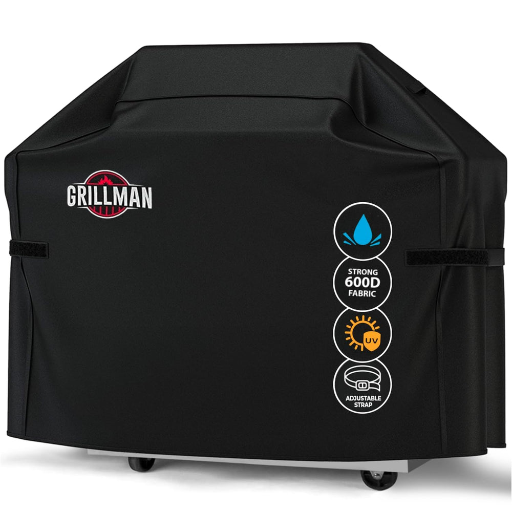Grillman Waterproof BBQ Grill Cover 58 Inch Black front view