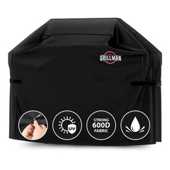 Grillman Waterproof BBQ Grill Cover 72 Inch black front view