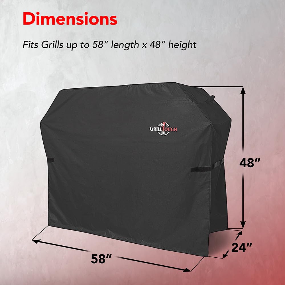 GrillTough grill cover dimensions 58L x 24W x 48H