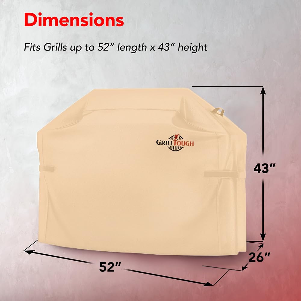 GrillTough grill cover side view with waterproof vinyl coating