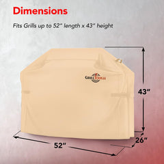 GrillTough grill cover side view with waterproof vinyl coating