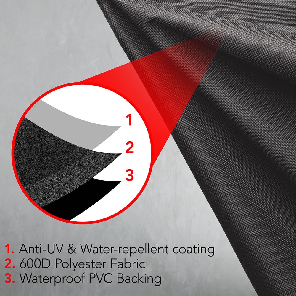 GrillTough Heavy Duty BBQ Grill Cover 30 Inch Charcoal details of straps