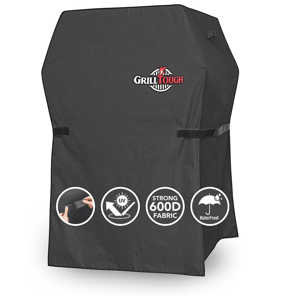 GrillTough Heavy Duty BBQ Grill Cover 30 Inch Charcoal front view