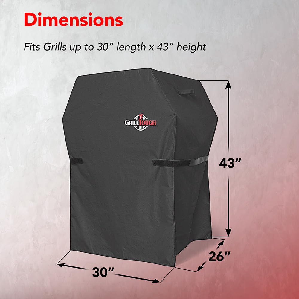 GrillTough Heavy Duty BBQ Grill Cover 30 Inch Charcoal side view