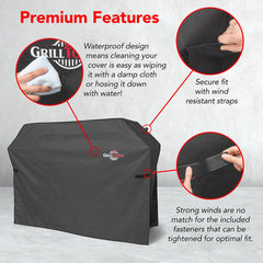 GrillTough Heavy Duty BBQ Grill Cover in use on a grill