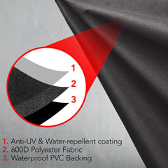 GrillTough Heavy Duty BBQ Grill Cover showing straps