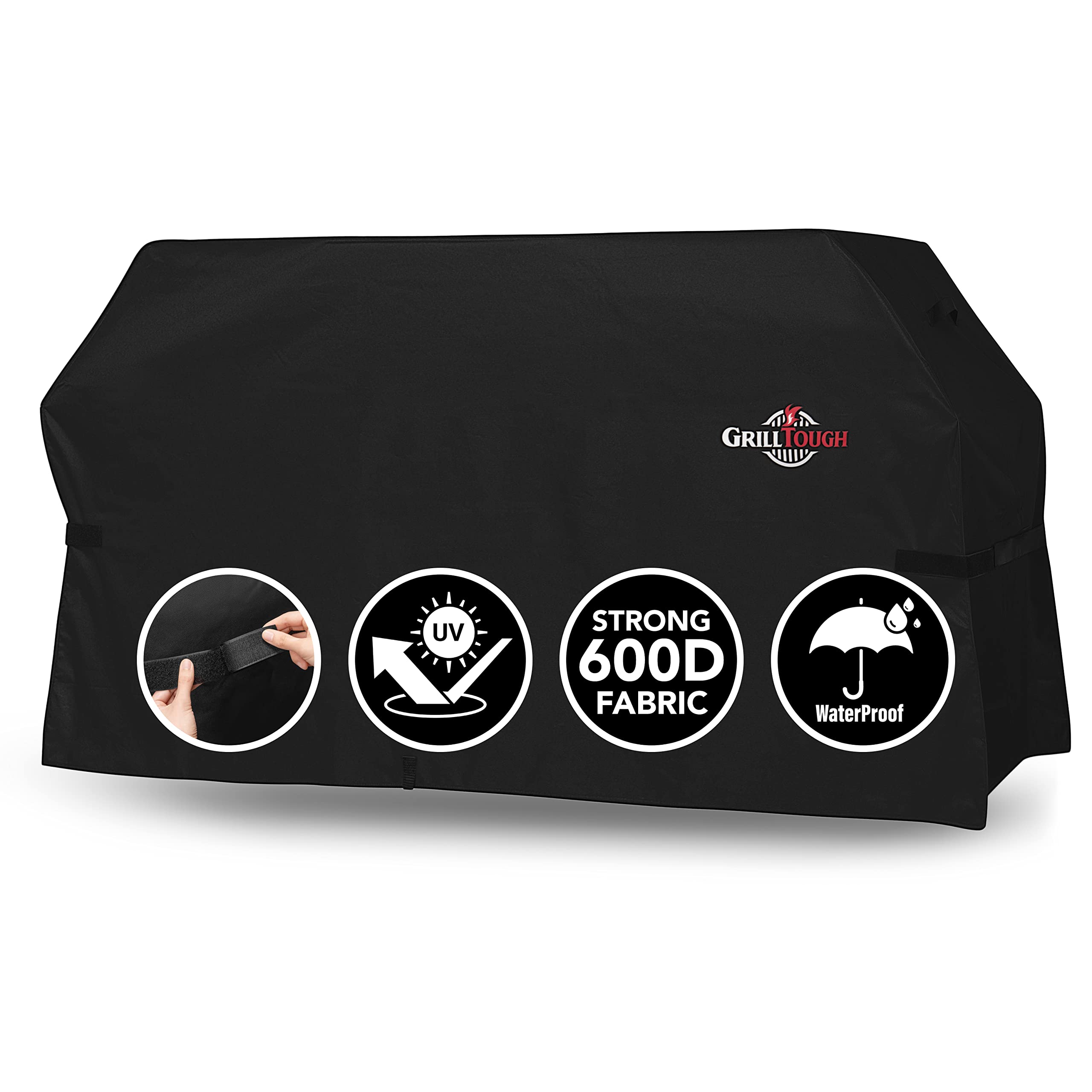 GrillTough Heavy Duty Griddle Cover black front view