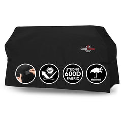 GrillTough Heavy Duty Griddle Cover front view, black