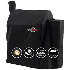 GrillTough Heavy Duty Smoker Cover front view, black