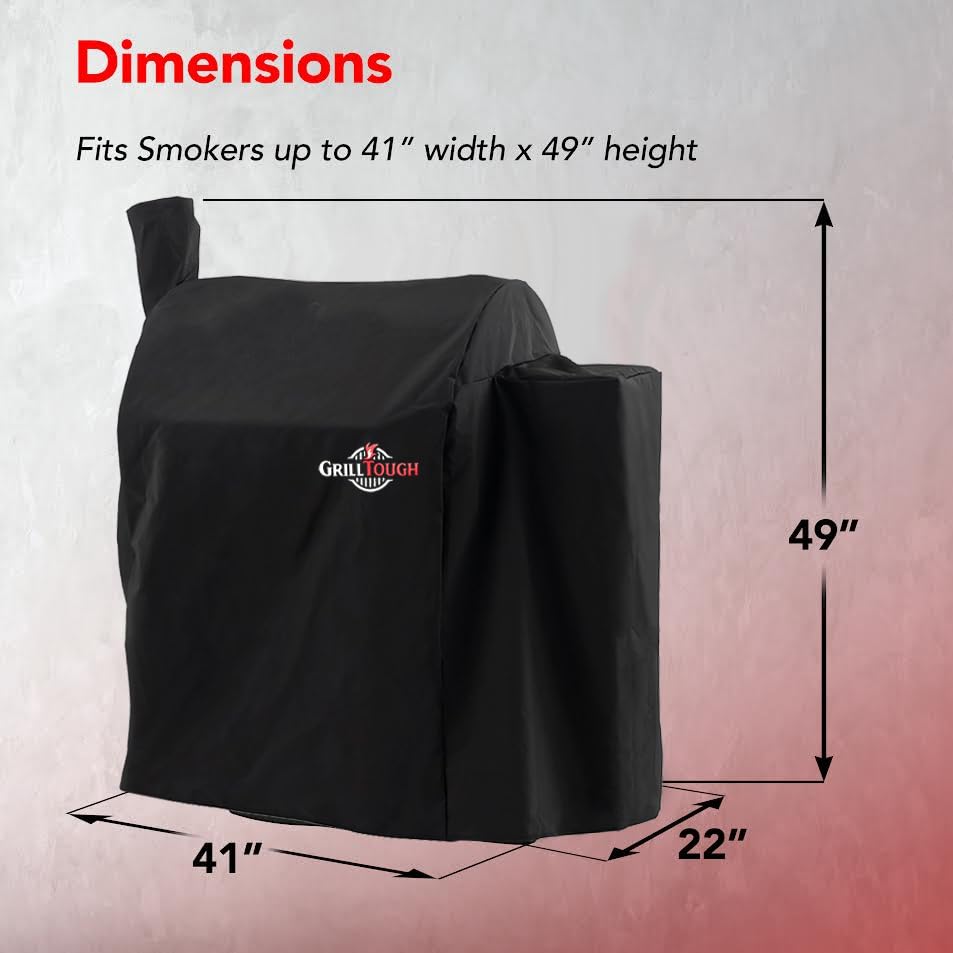 GrillTough smoker cover in outdoor setting