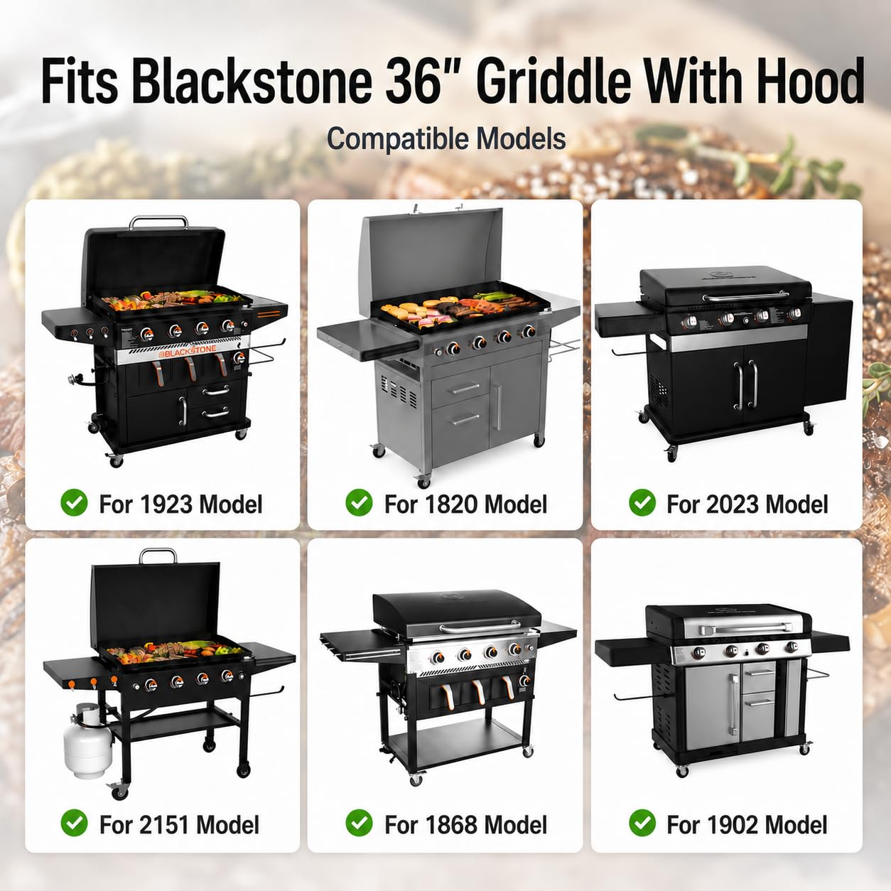 GRISUN griddle cover on Blackstone 36-inch griddle in outdoor setting
