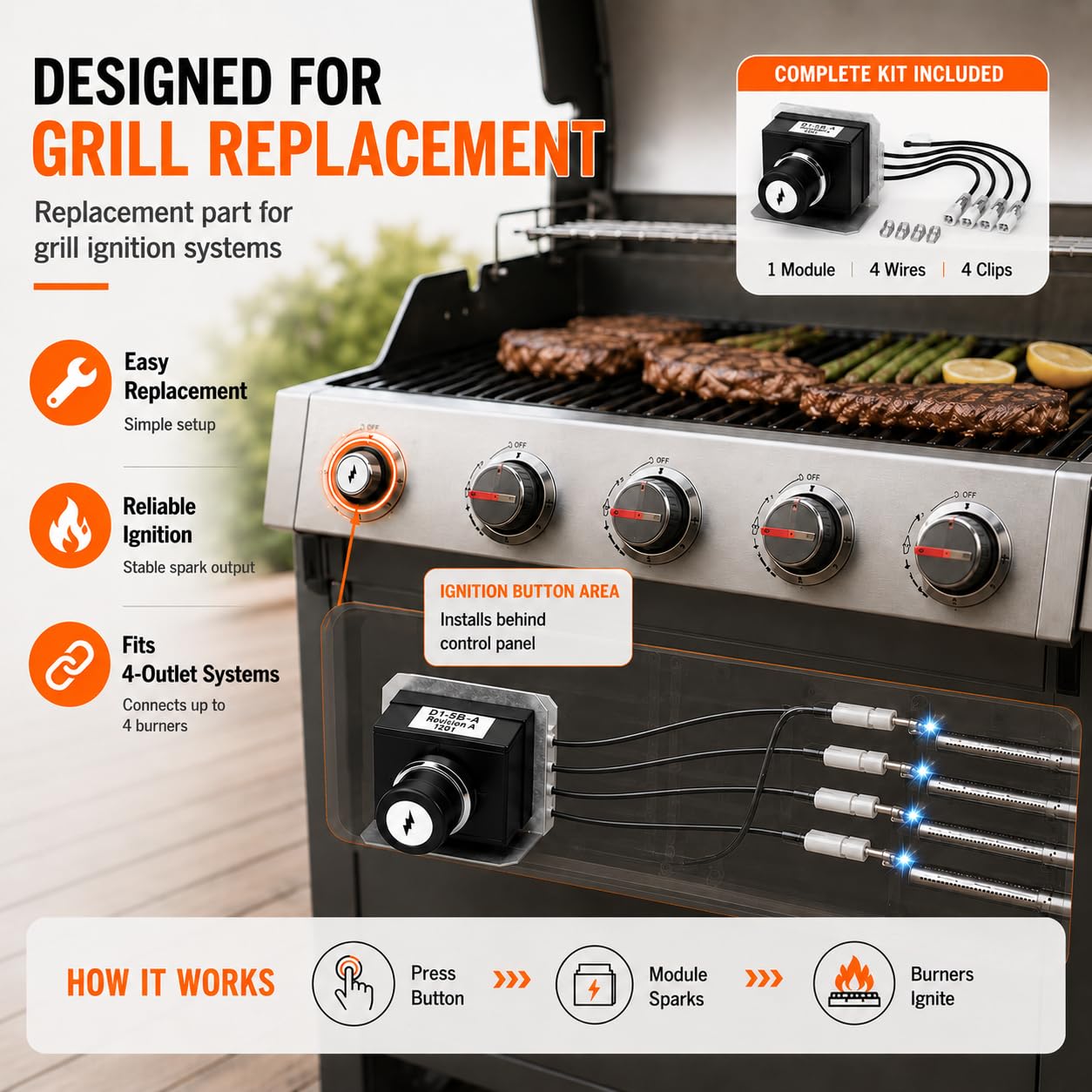 GRISUN Igniter Kit installation process on Weber grill