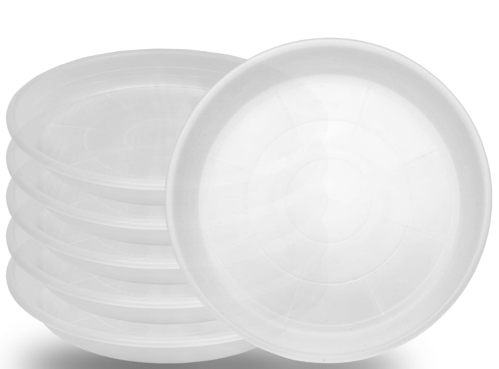 Grjoprt 12 inch clear plant saucer front view