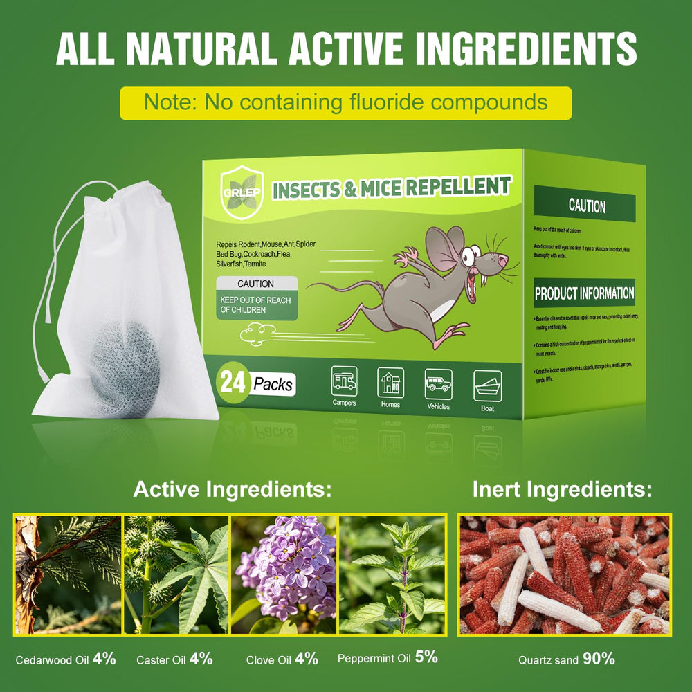 GRLEP Mice Repellent peppermint oil pellets in mesh bag