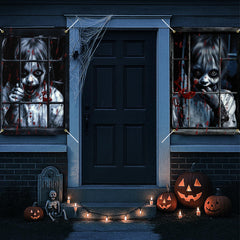 GRMIKBU Halloween curtain with creepy blood effects