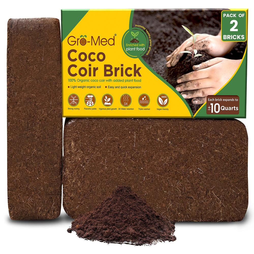 Gro-Med Organic Coco Coir Bricks 2 Pack front view