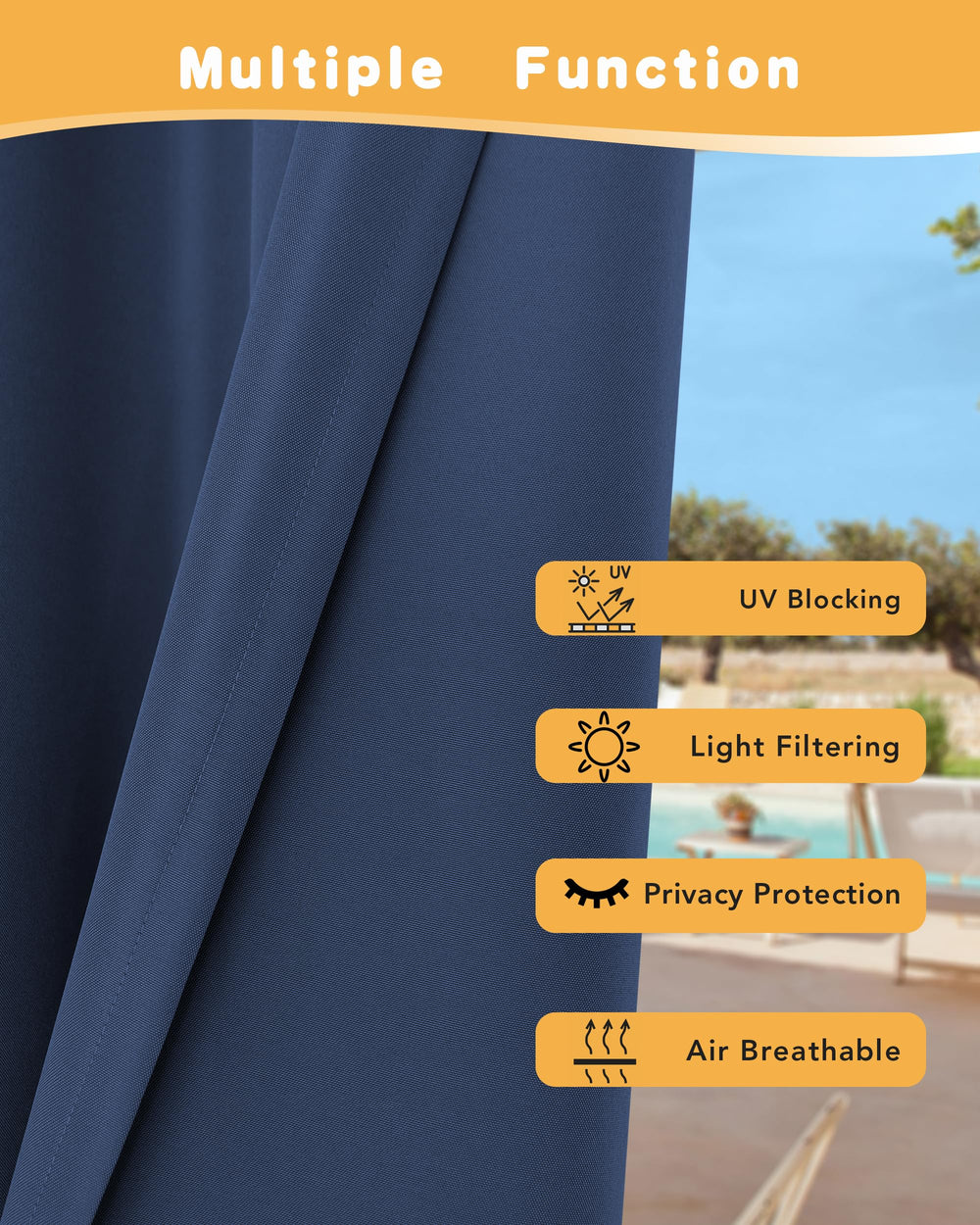 Grommet design of HolidayIdeas outdoor curtains