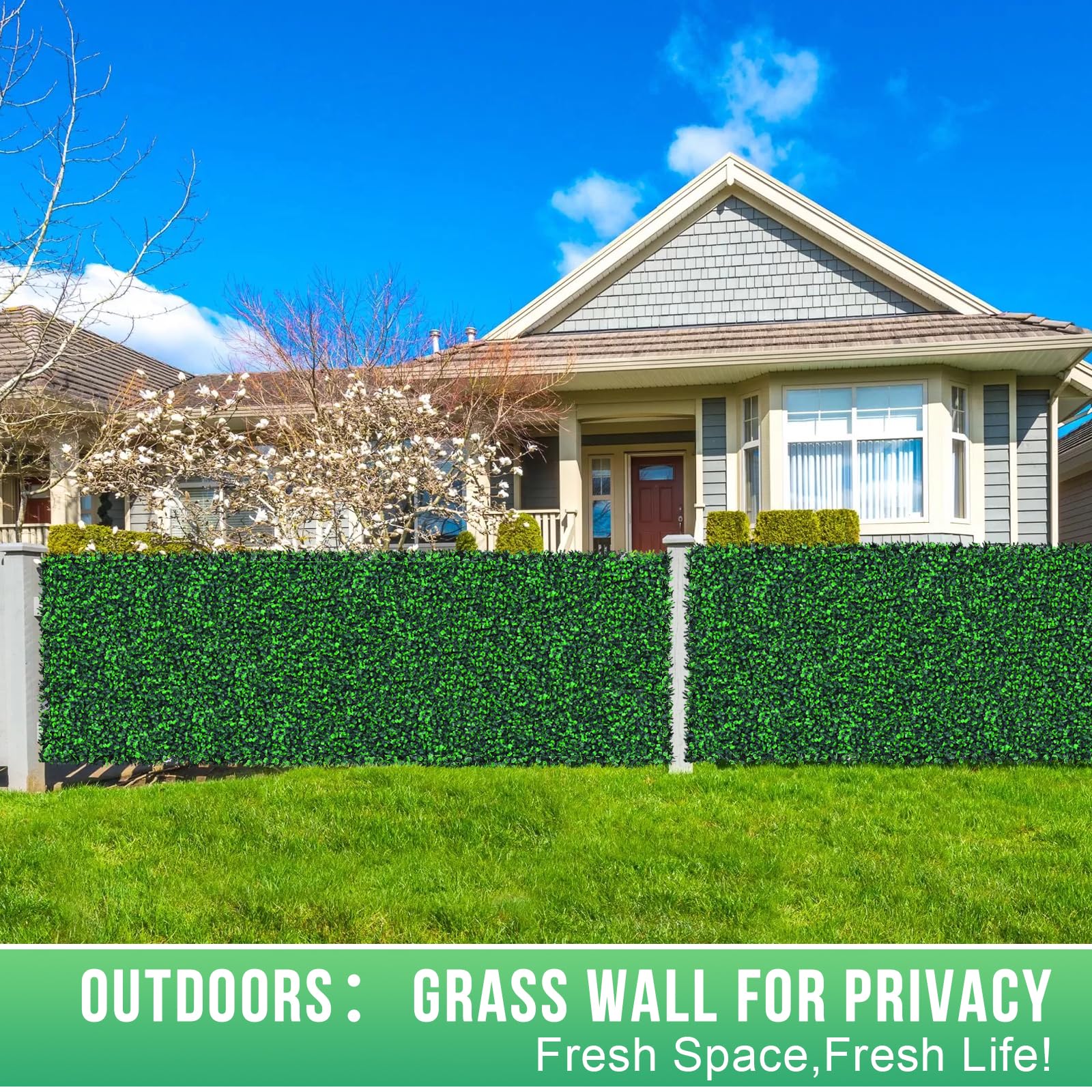Grooy Boxwood Panels in a garden setting
