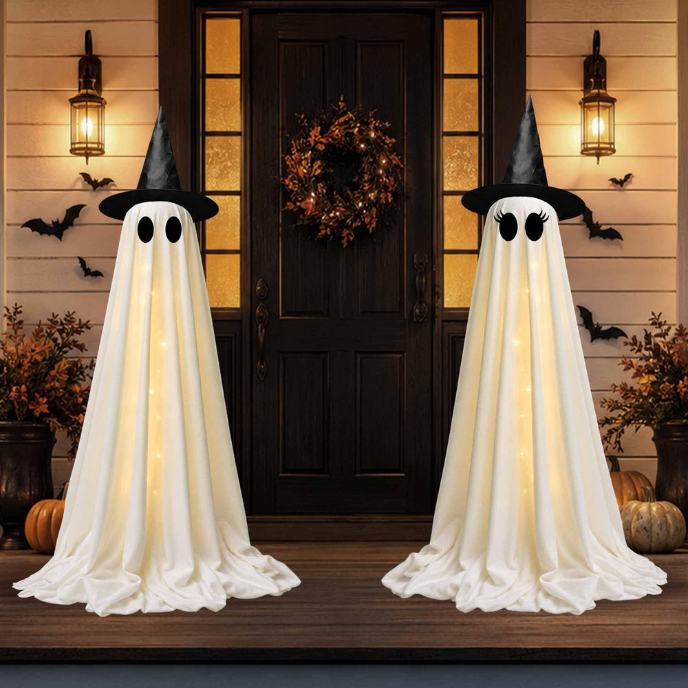 Ground anchors and zip ties for Halloween ghost assembly