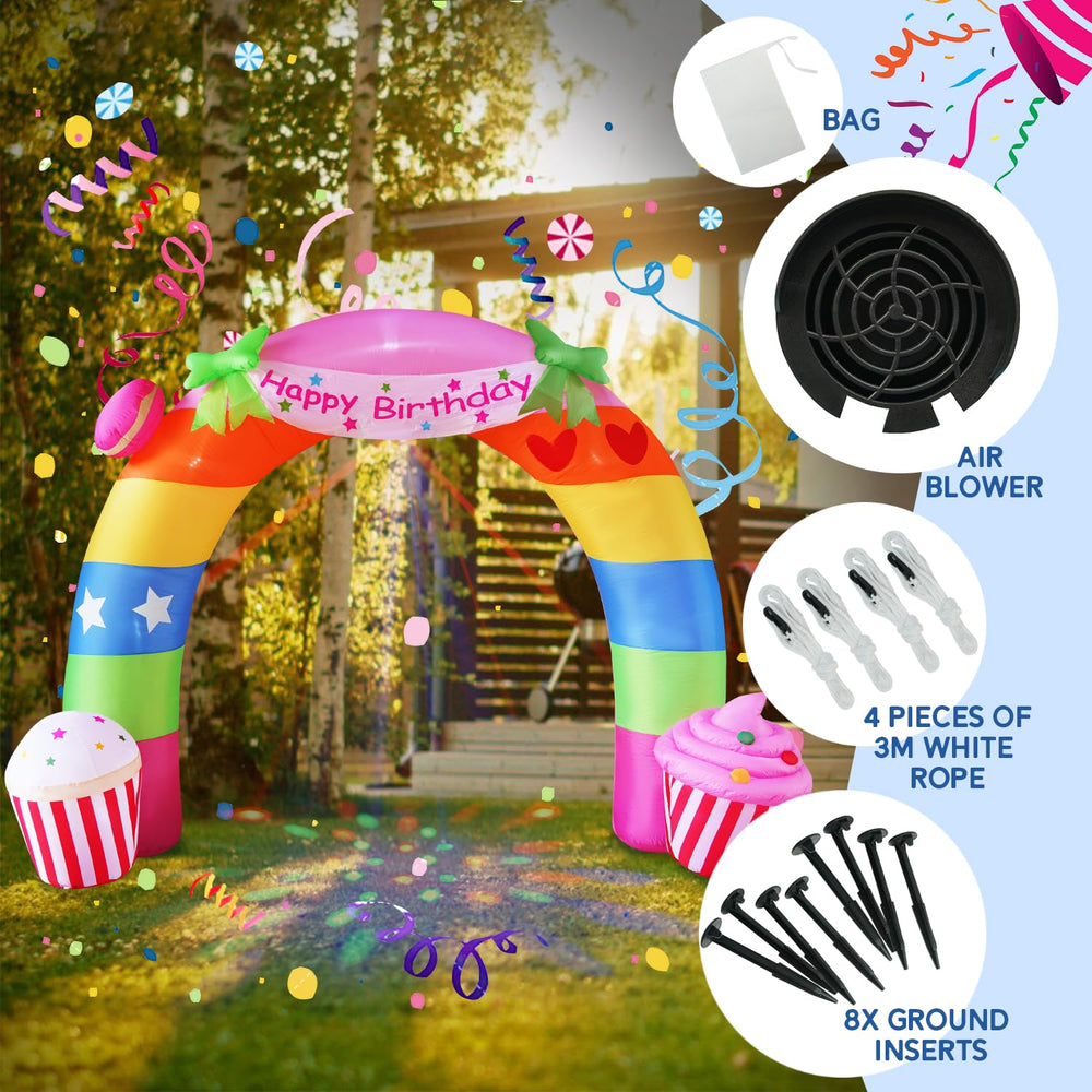 Ground plugs and ropes included with the birthday arch decoration
