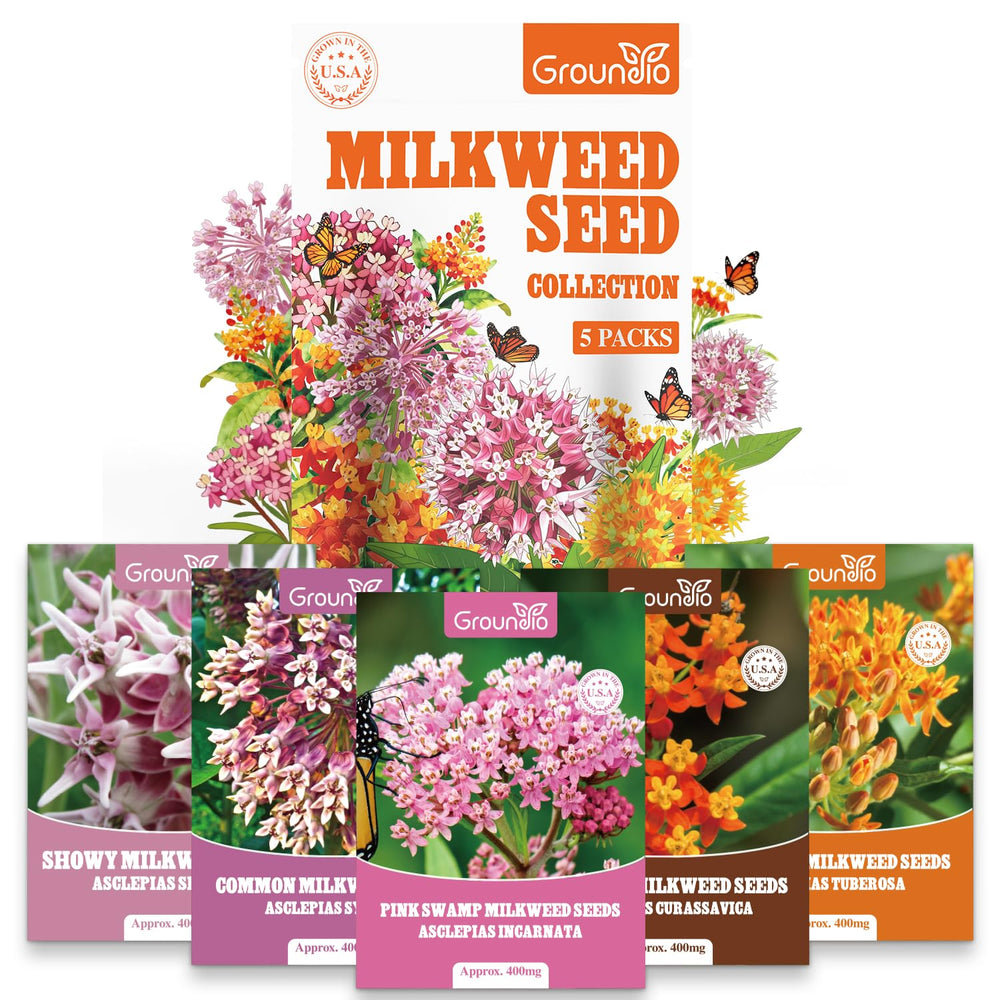 Groundio Milkweed Seeds packaging front view