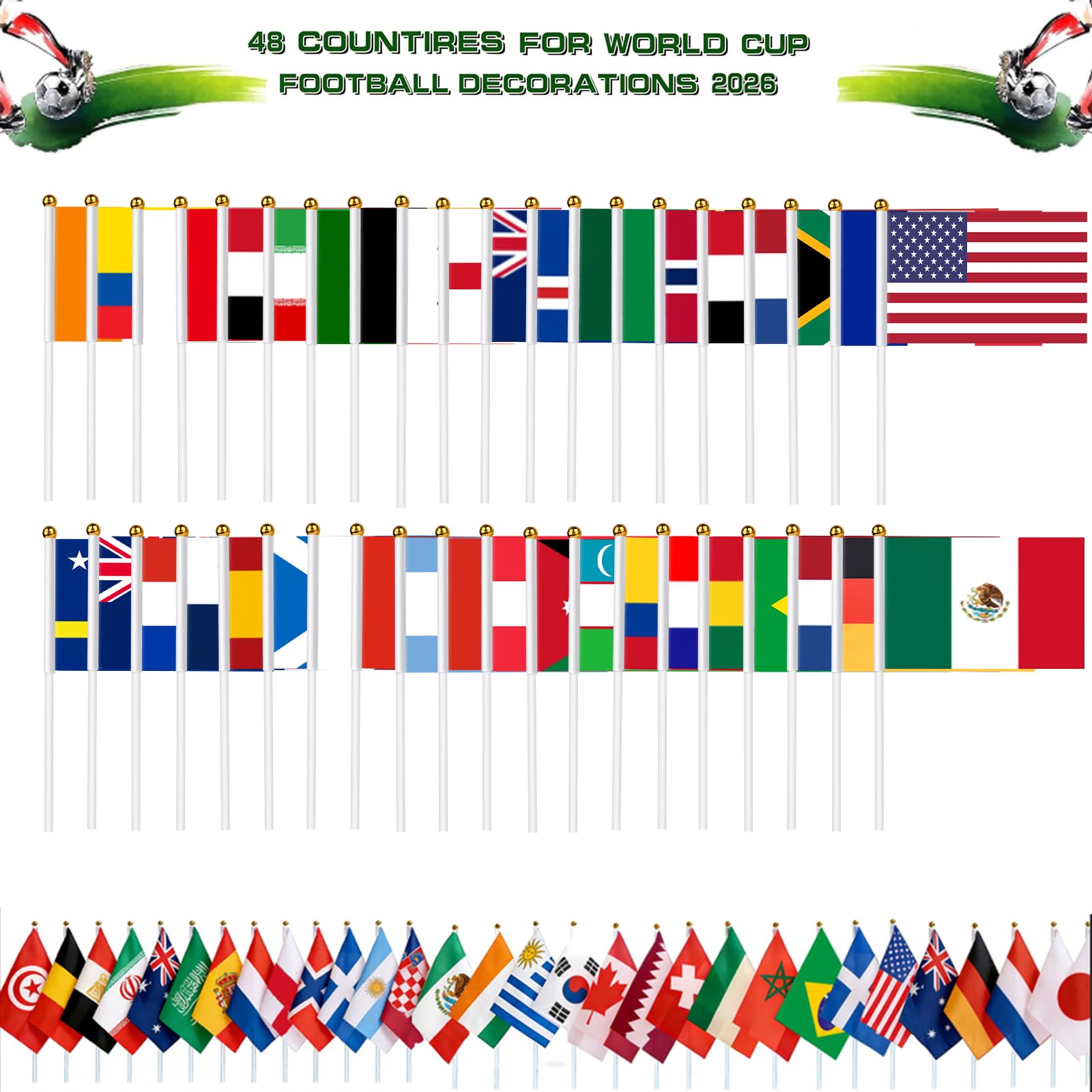 Group of AhfuLife handheld flags displayed at an outdoor event
