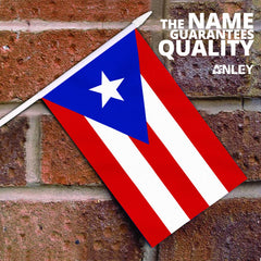 Group of Anley Puerto Rico Mini Flags displayed outdoors