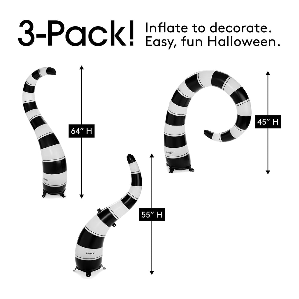 Group of FUNBOY Giant Inflatable Halloween Snakes in yard