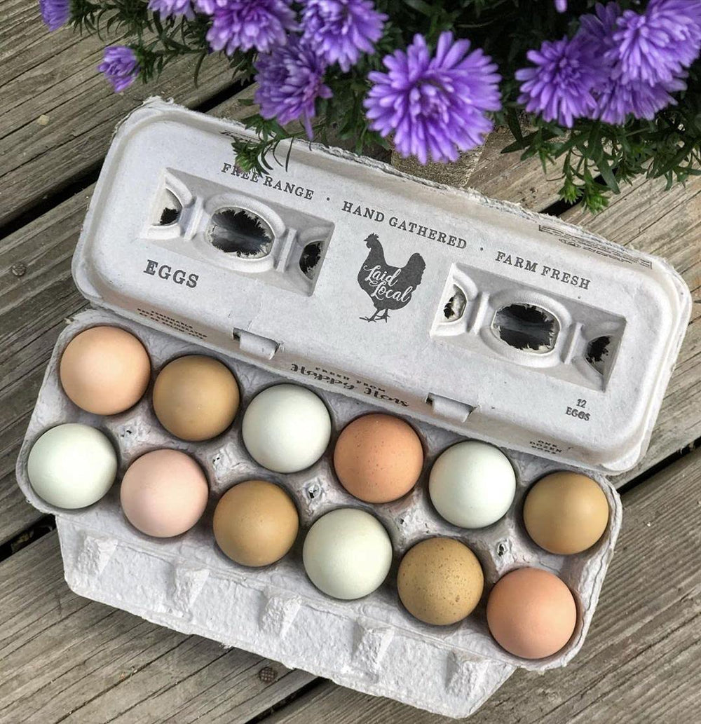 Group of Henlay egg cartons stacked for storage