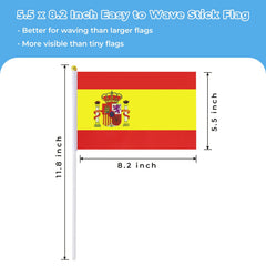 Group of mflagperft Spain Flags displayed at an event