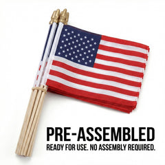 Group of mini American flags for outdoor event