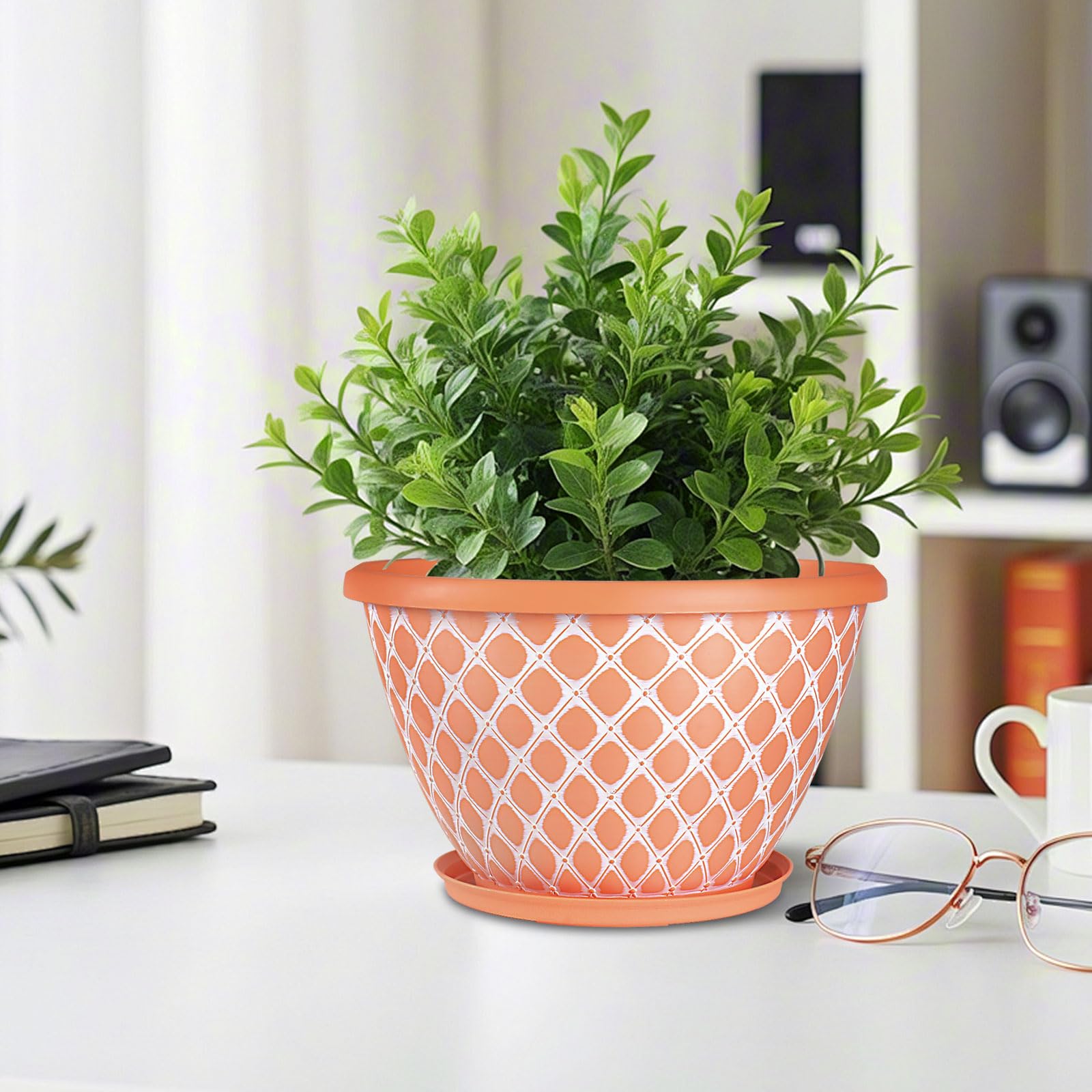 Group of Nooulap 10 Inch flower pots outdoor display