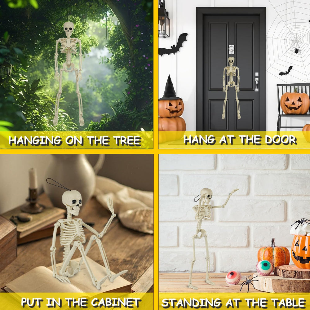 Group of SEMITIMES skeletons arranged in a spooky garden setting