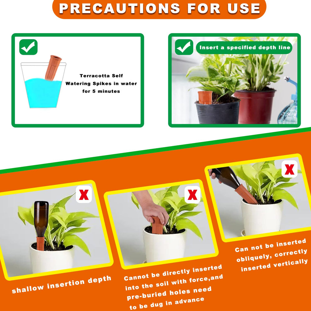 Group of TKSCUSR self-watering stakes in terracotta colour