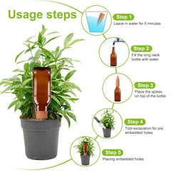Group of TKSCUSR Terracotta Watering Spikes on a table