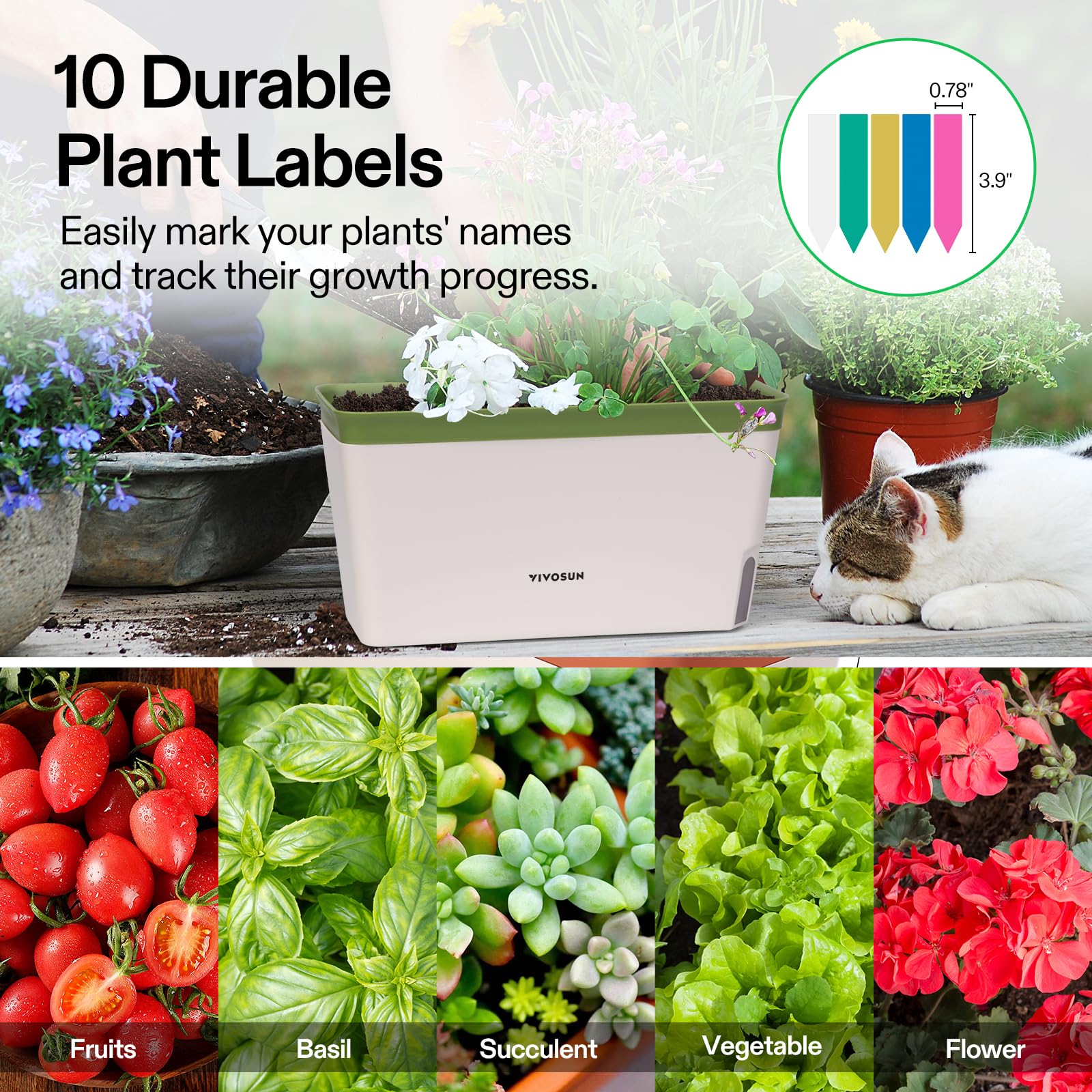 Group view of four VIVOSUN self-watering planters