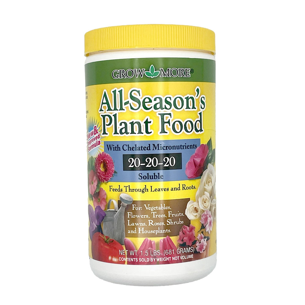 Grow More All-Season Plant Food 20-20-20 Fertilizer 1.5lbs front view