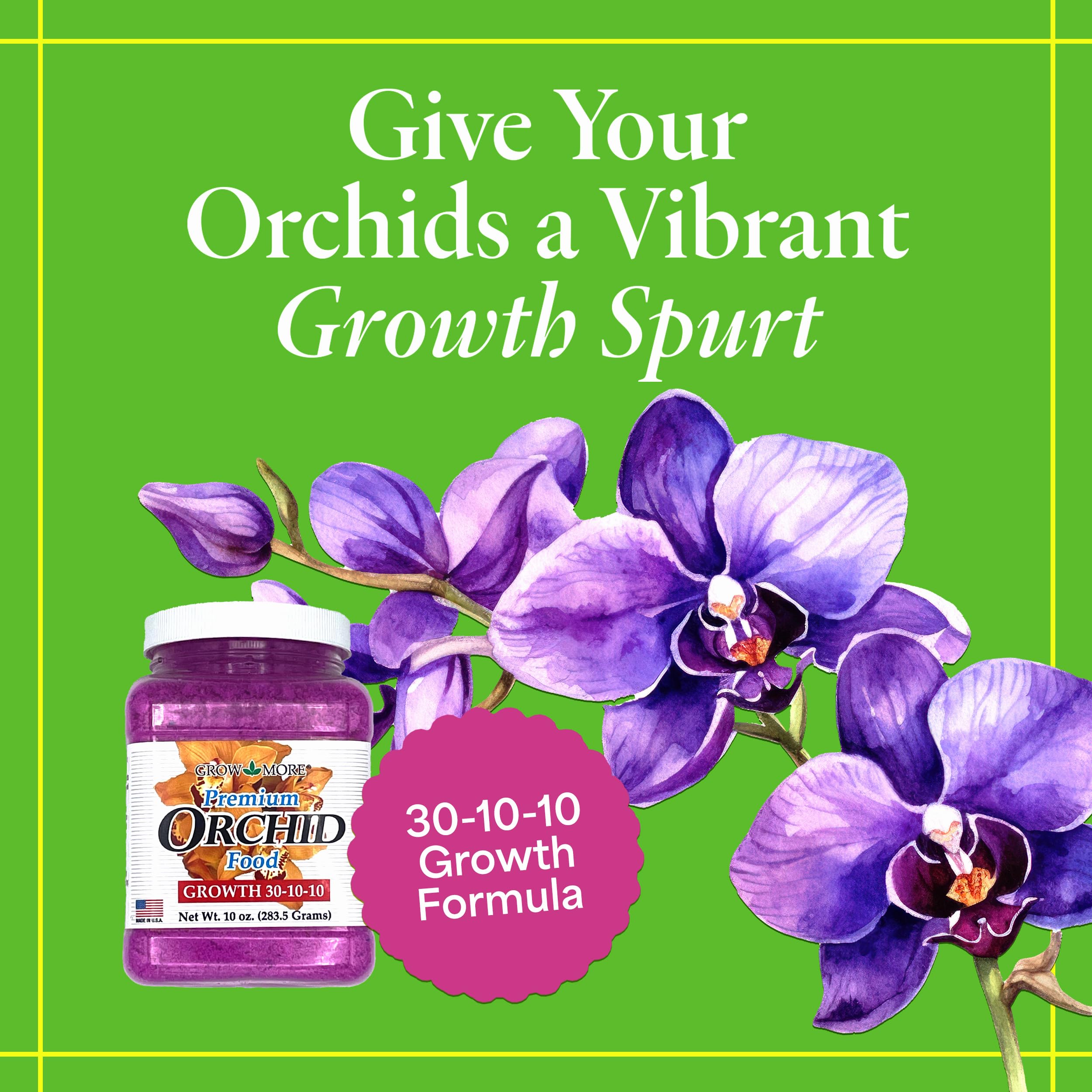 Grow More Orchid Food packaging with product details