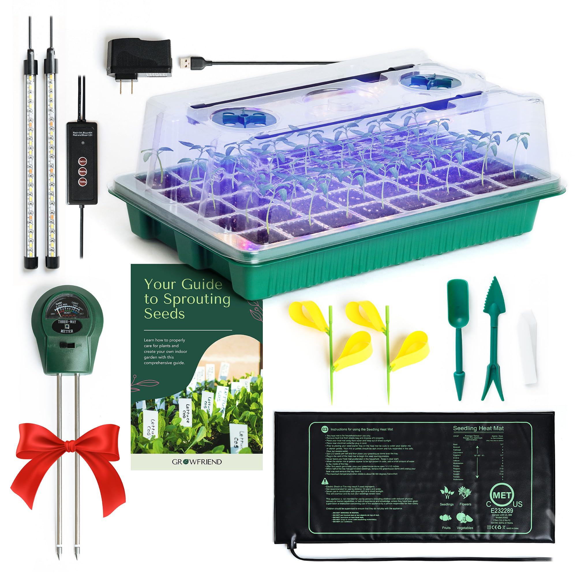 GROWFRIEND Seed Starter Kit front view with all components