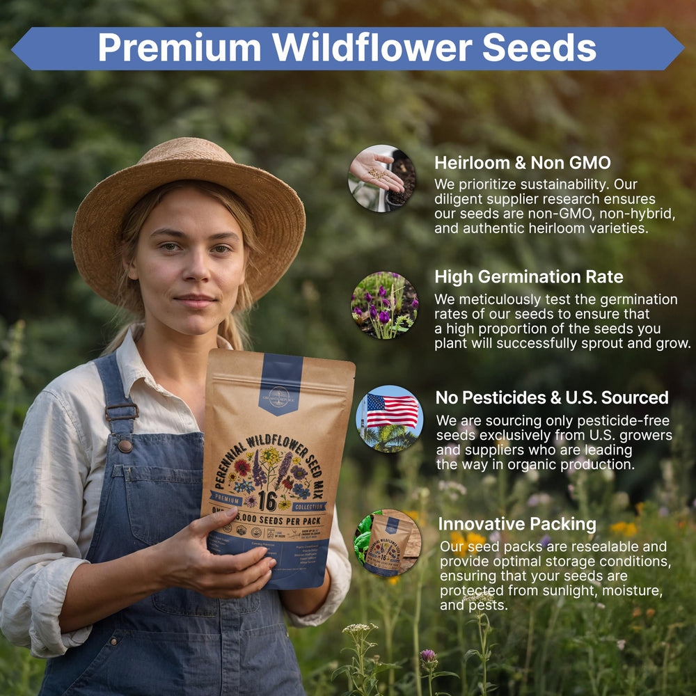 Growing guide and gardening tips included with seeds