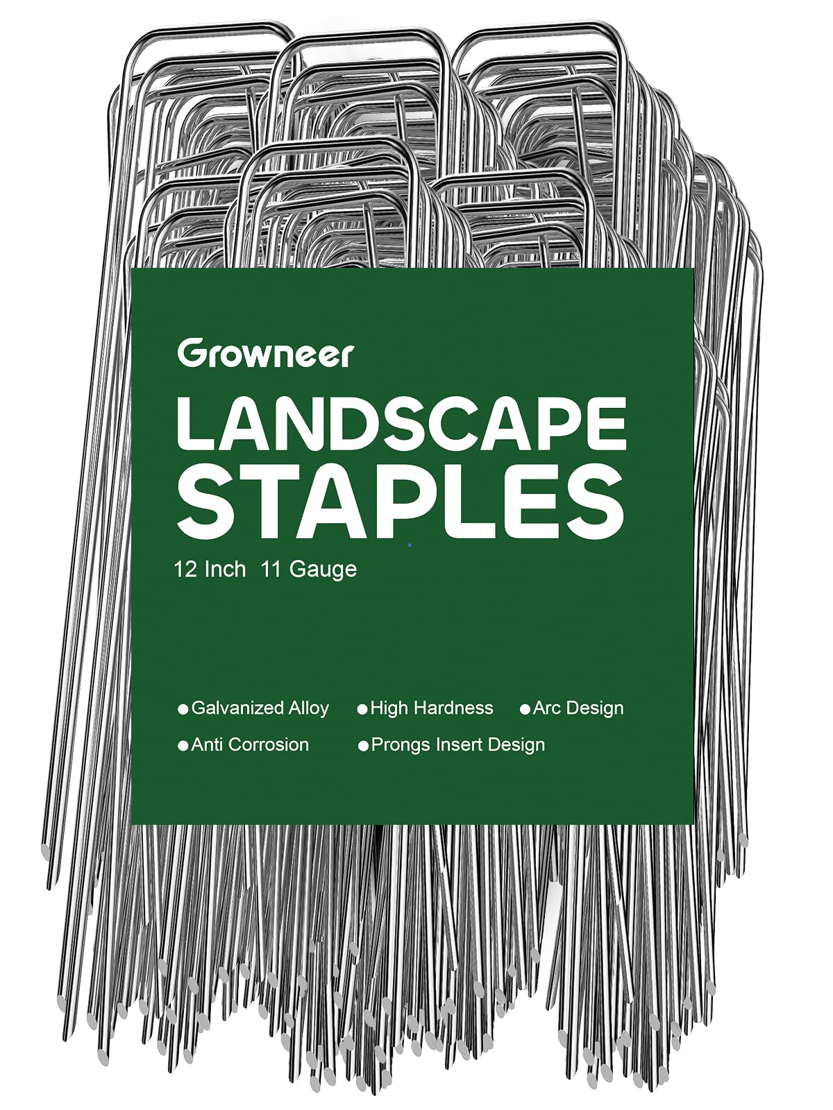 GROWNEER 12 inch landscape staples pack front view