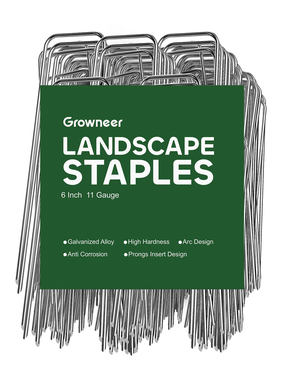 GROWNEER 200 pack landscape staples 6 inch U-shaped spikes